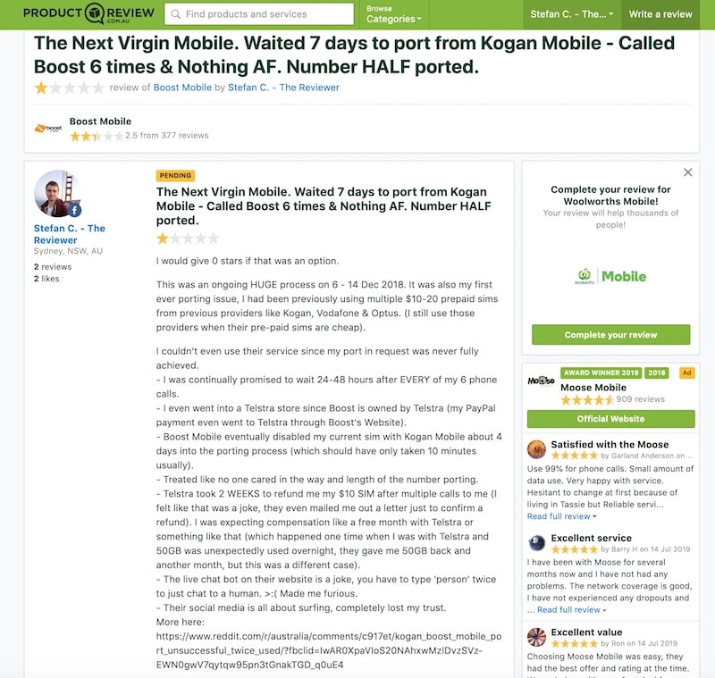 Product Review Boost Mobile Review 0/5 stars